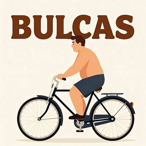 Vintage Fat Man Bicycle Poster