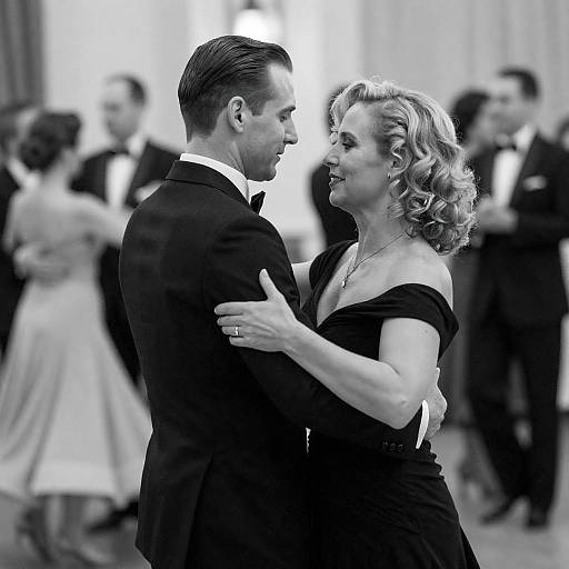 Elegant Black and White Dancing Couple