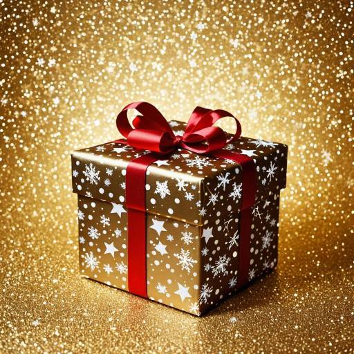 Christmas Gift Box with Red Ribbon