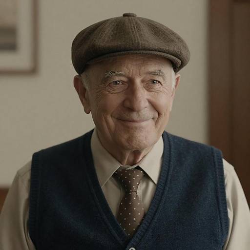 Cozy Vintage Portrait of Elderly Man