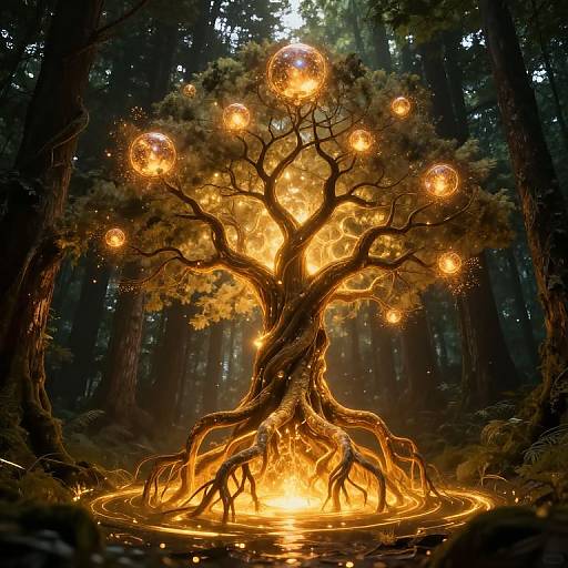 Ethereal Gravity-Defying Mystical Tree