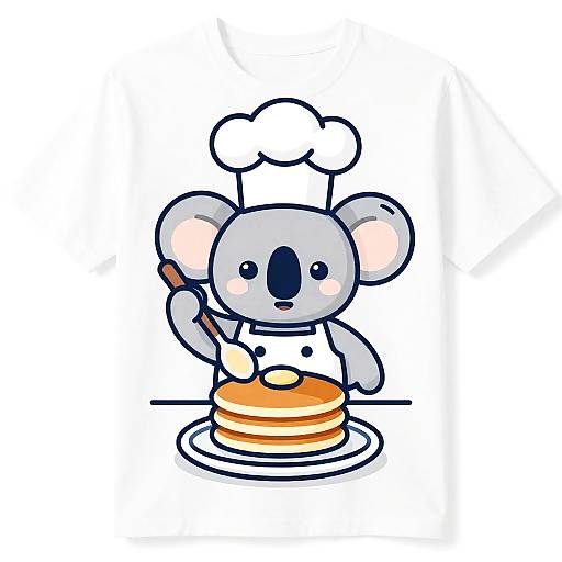 Koala Chef Flipping Pancakes Cartoon