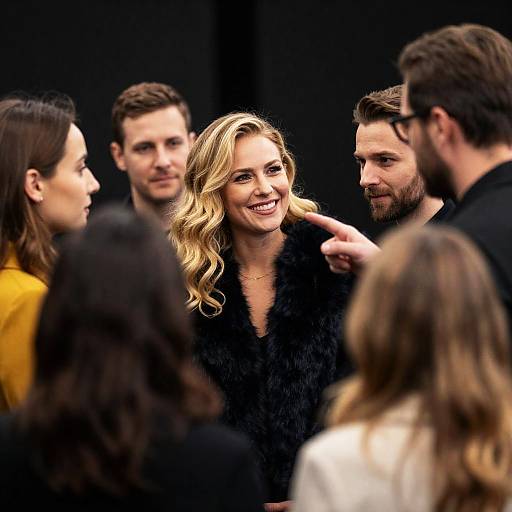 Group of People Interacting Closely