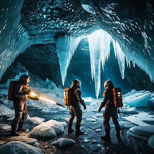 Medieval Explorers in Ice Cave
