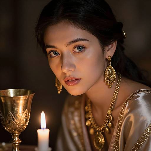 Ethereal Andean Woman Portrait