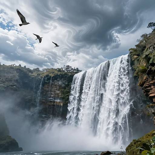 Gravity-Defying Waterfall Sky Realm