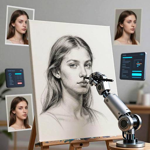 Robotic Arm Sketching Human Portrait