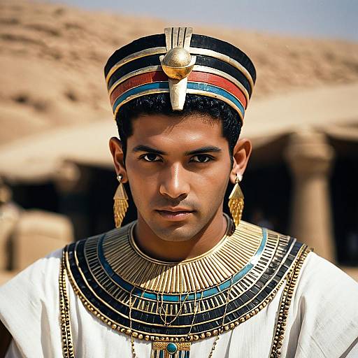 Realistic Egyptian Costume Portrait of Boy
