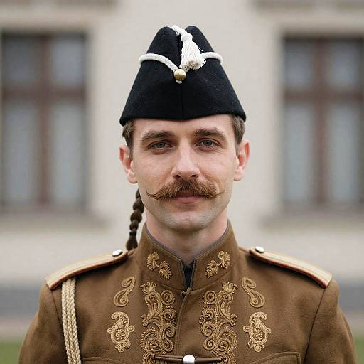 Dapper Military Man Portrait in Uniform