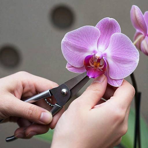 Delicate Pruning of a Pink Orchid