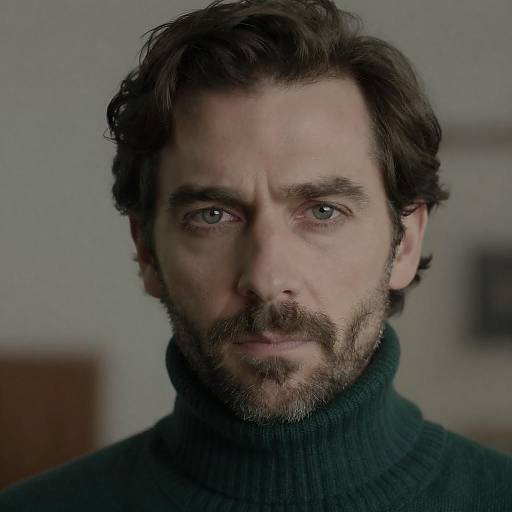 Intense Portrait of a Middle-Aged Man