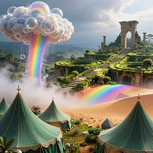 Surreal Dreamscape with Abstract Elements