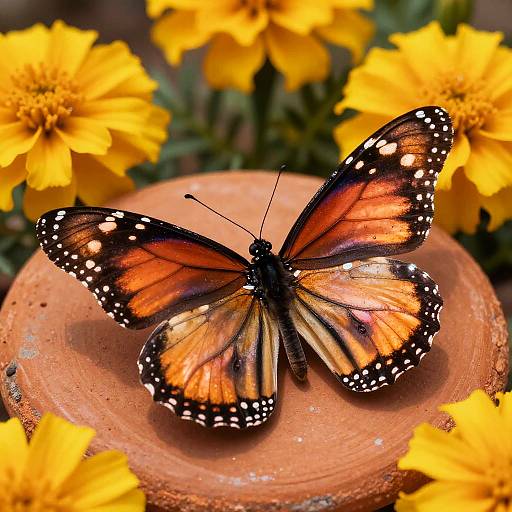Copper Monarch Butterfly on Terracotta