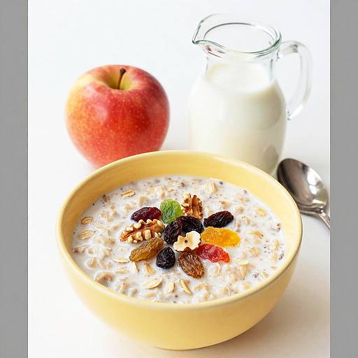 Vibrant Breakfast with Oatmeal Bowl