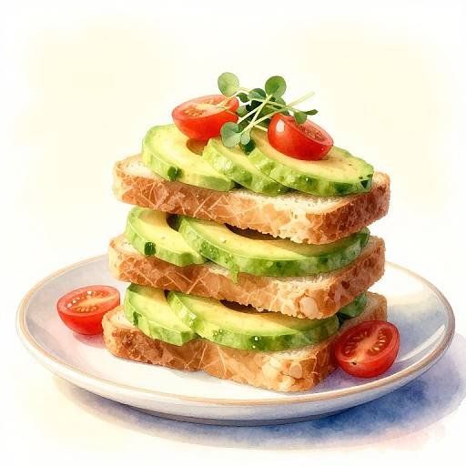Fresh Avocado Toast Stack Art