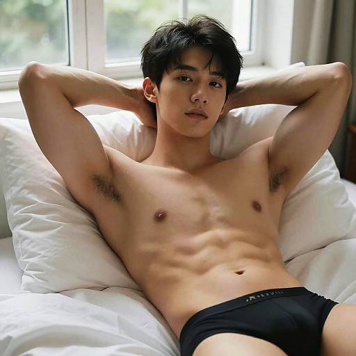 Photorealistic Young Man in Bedroom