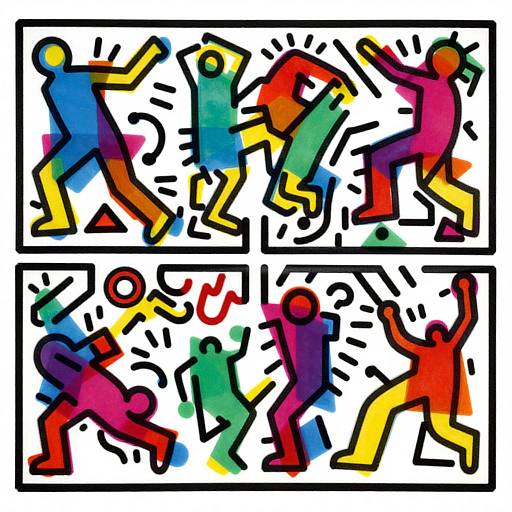 Dynamic Keith Haring Style Wallpaper