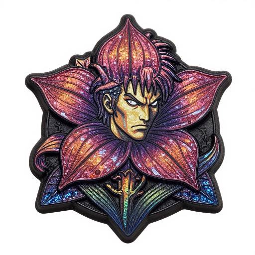 Vibrant Gothic Pentas Line Art