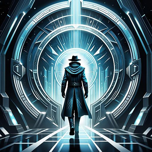 Futuristic Time-Traveling Explorer Illustration Futuristic Time-Traveling Explorer Illustration