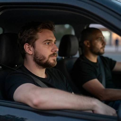 Night Drive: Two Men in Car