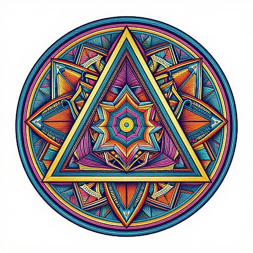 Intricate Triangle Inside Circle Art