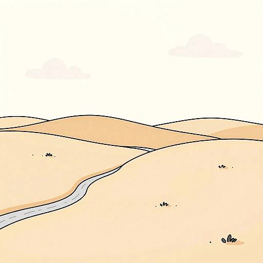 Minimalist Sandy Wasteland Illustration