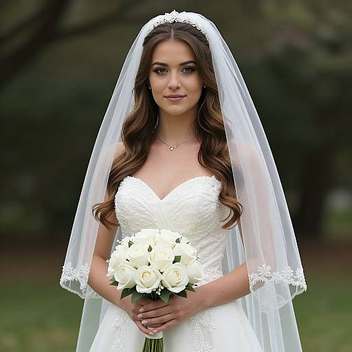 Realistic Bride in Wedding Dress