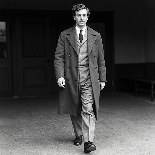 Vintage Black and White Full-Body Portrait