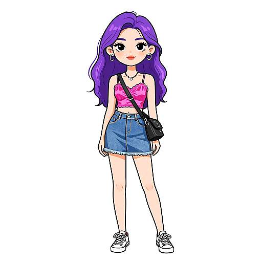 Casual Chic Woman in Pink Satin Crop