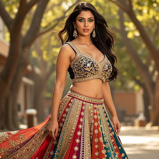 Elegant Bollywood Woman in Festive Attire