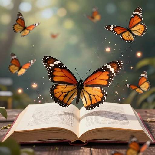 Monarch Butterfly and Magical Book