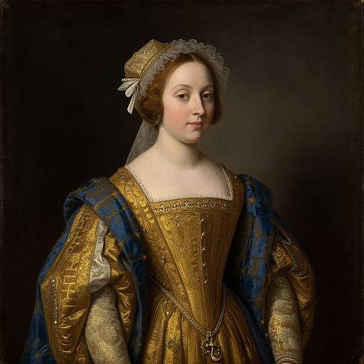 Medieval Noblewoman Antique Portrait