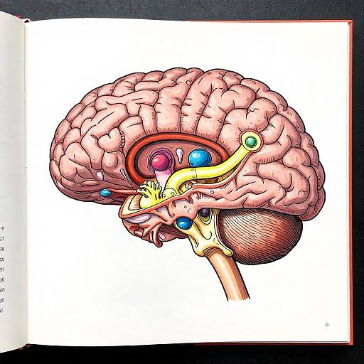 Surreal Scientific Brain Cross-Section