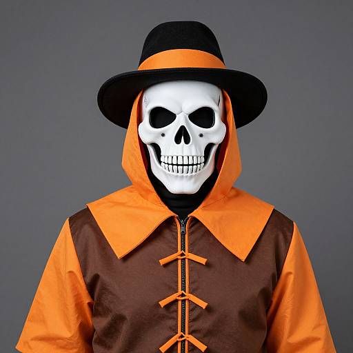 Skull Mask Costume with Hat