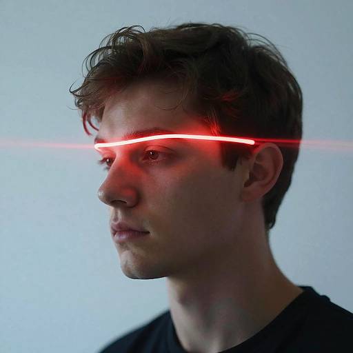 Futuristic Portrait with Light Streaks