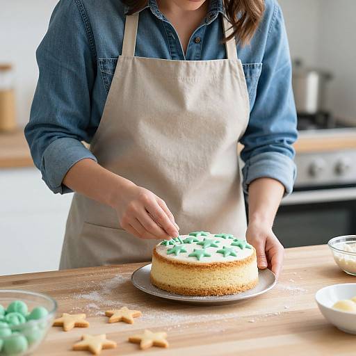 Woman Baking and Cake Decorating