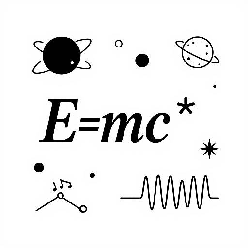 Black and white digital drawing of planets, rings, and stars around the bold, lowercase 