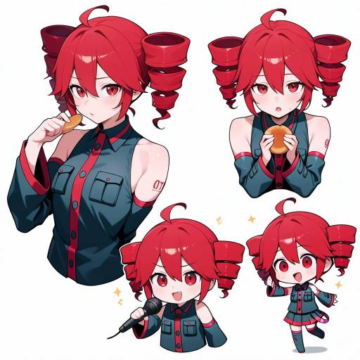 Chibi Kasane Teto Enjoying Food