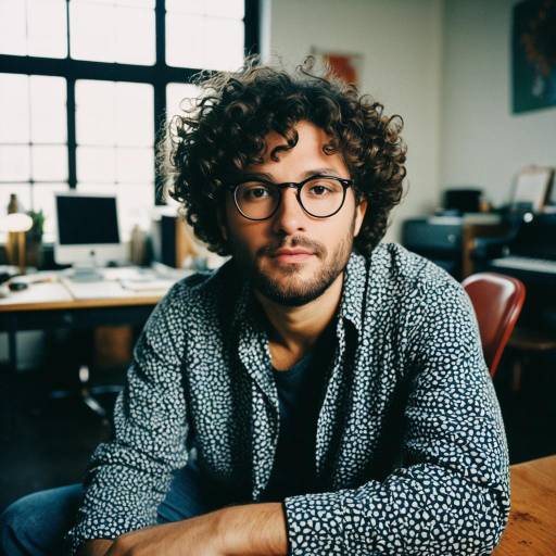 Creative Man in Artist Loft Studio