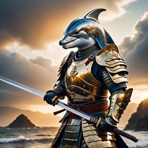 Epic Dolphin-Headed Samurai in Armor