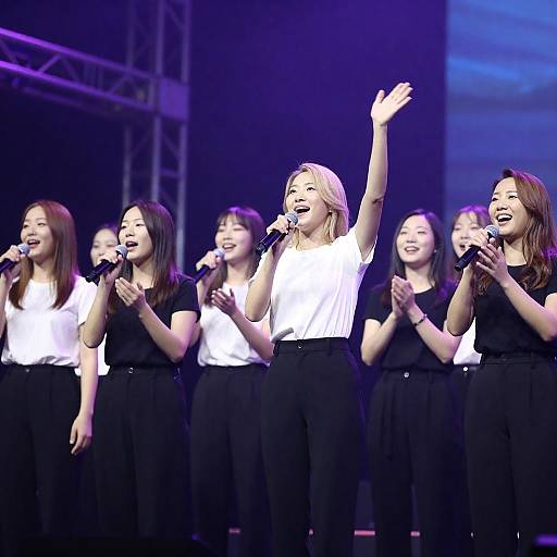 Dynamic Stage Performance by Eight Women