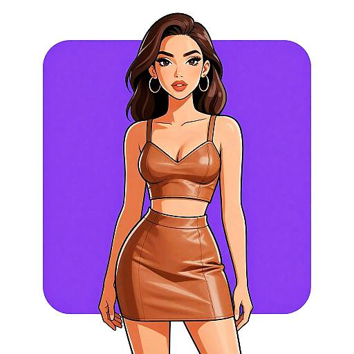 Modern Woman in Camel Brown Outfit