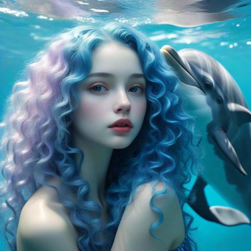 Underwater Girl with Dolphin