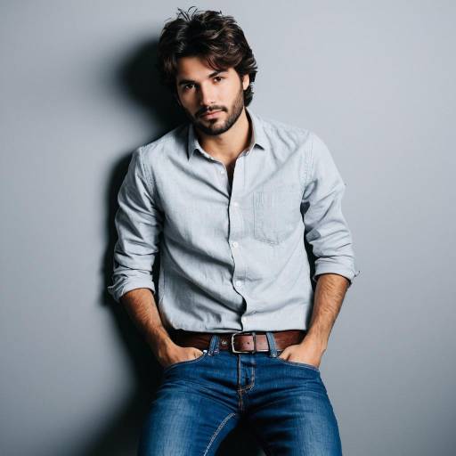 Young French Man in Casual Attire