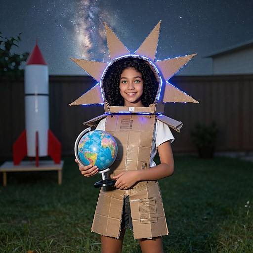 Teen Girl in Handmade Space Costume