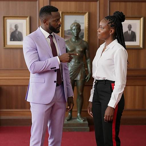 Elegant Encounter in Wooden Paneling