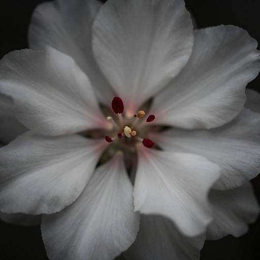 Dreamy Ethereal Petals with Red Accents