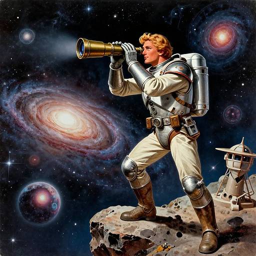 Vintage Sci-Fi Space Explorer View