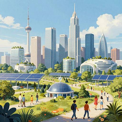 Harmonious Utopian Future Cityscape