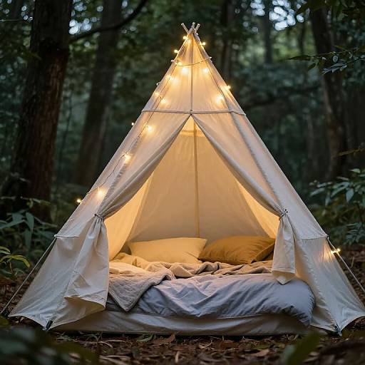 Cozy Tent Bed with Fairy Lights